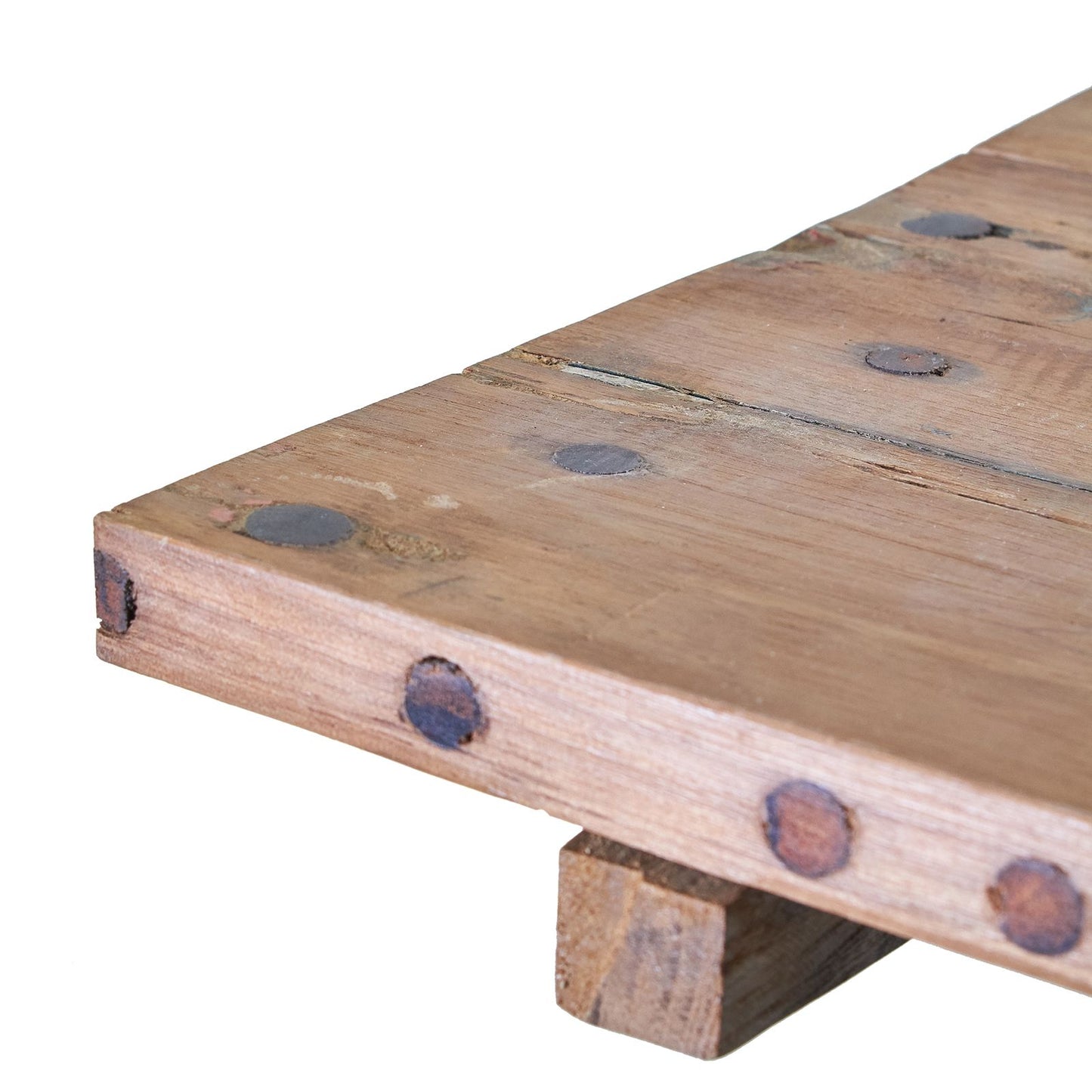 Quadratischer Klapptisch aus recyceltem Teakholz - 50x50 cm, handgefertigt
