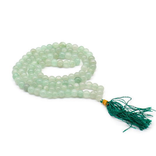 Mala aus natürlichem Grünem Aventurin – 108 Perlen für Meditation & Stil