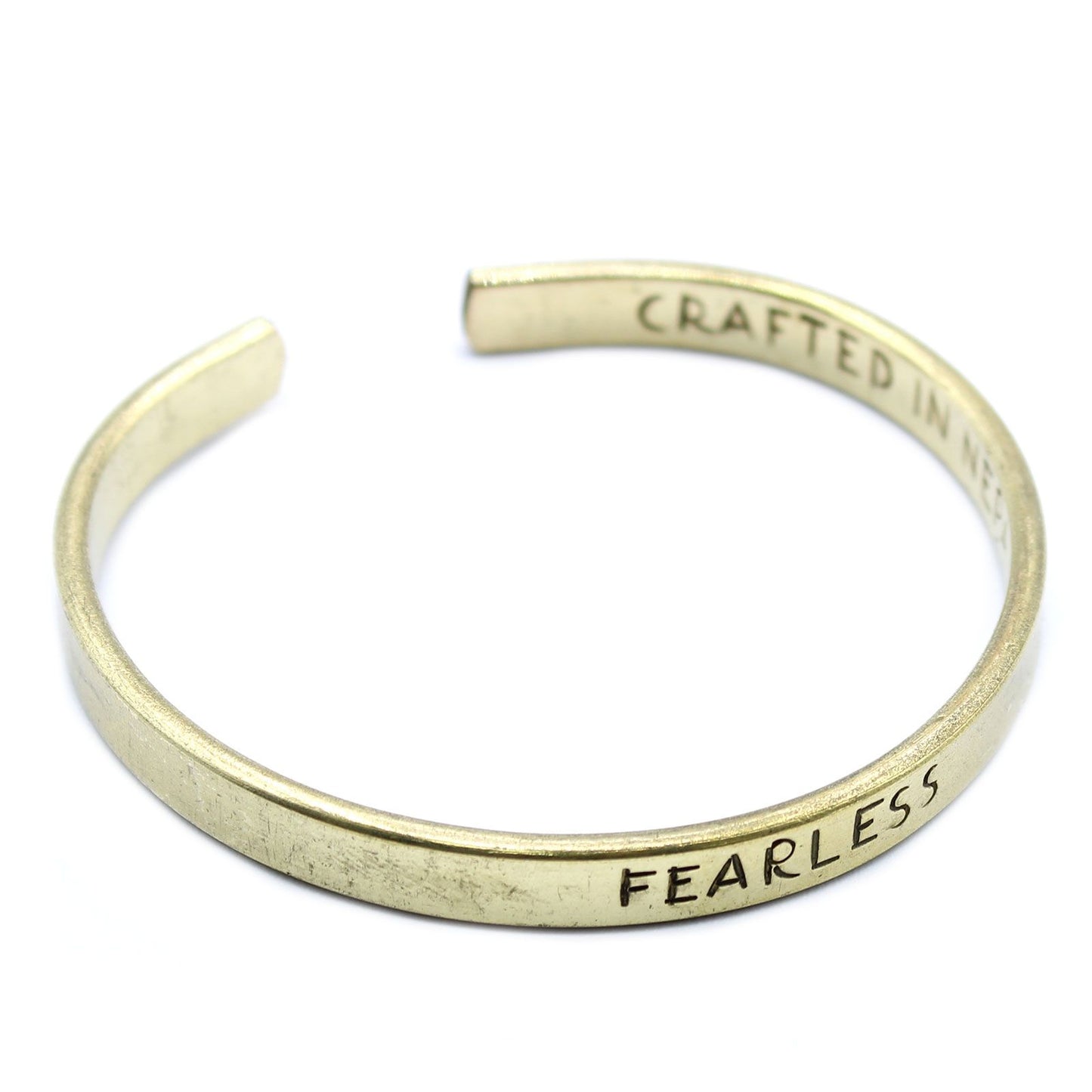 Inspirations-Armband-Set (12 Stück) – Handgraviertes Messing-Armband mit Motivationsbotschaft