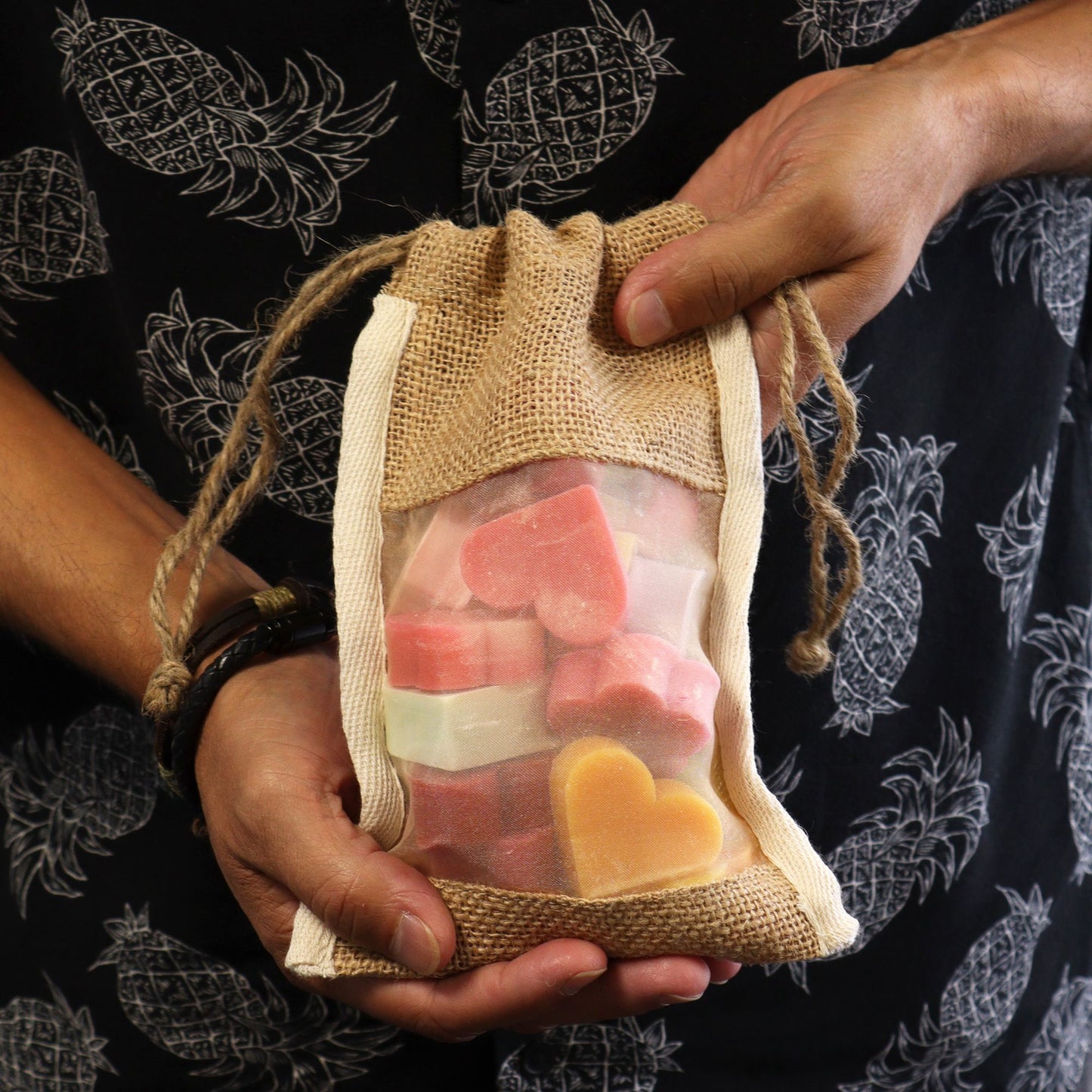 Jute-Geschenkbeutel mit Sichtfenster 26x15 cm – Nachhaltige Verpackung aus Naturmaterial