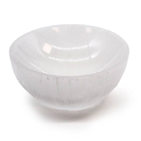 Selenitschale 'Selene' – Handgefertigte Schale aus Mondstein, 8 cm