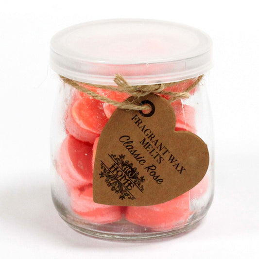 Duftwachs im Glas - Klassische Rose, 16 herzförmige Stücke