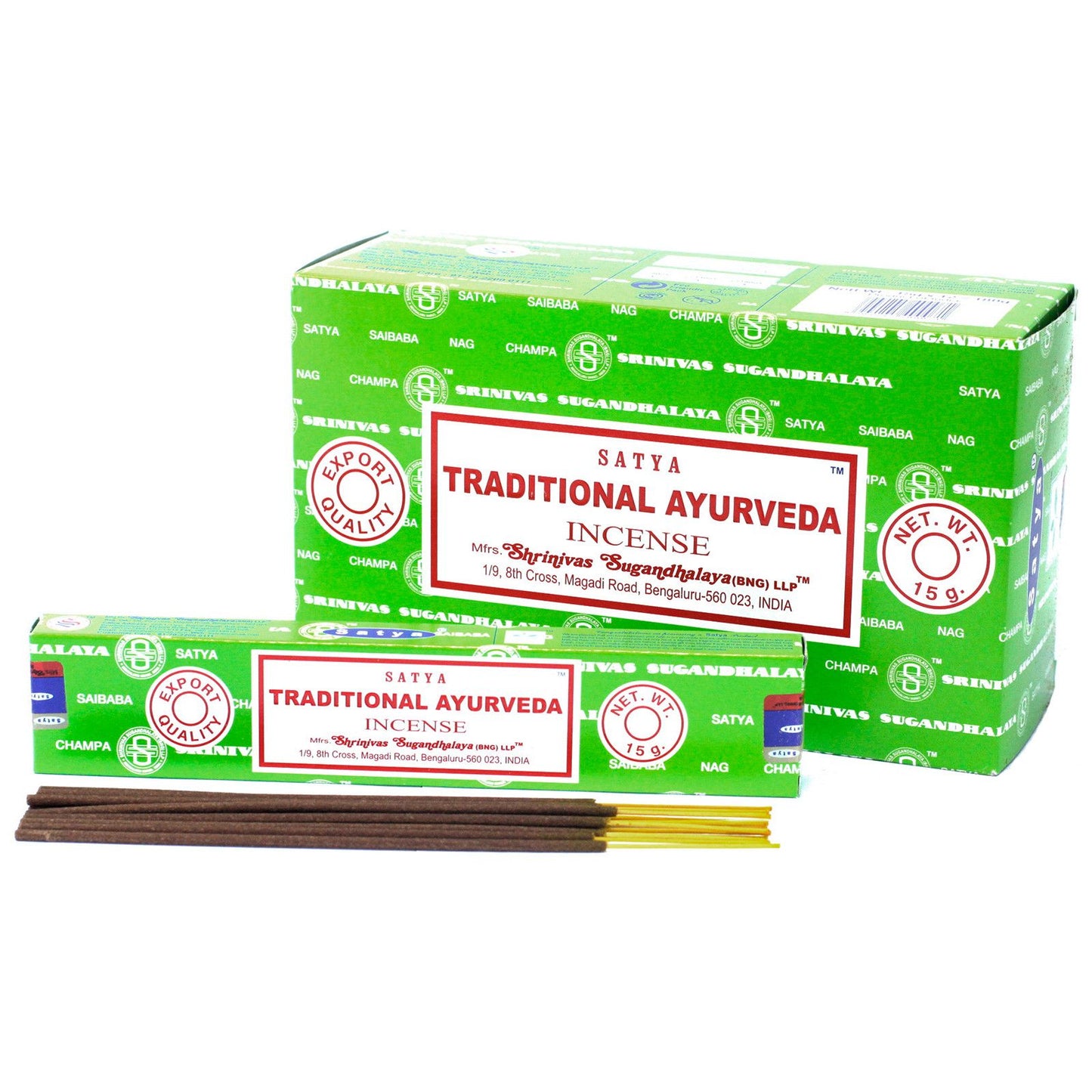SATYA Ayurveda Räucherstäbchen – Traditionelle Handarbeit, 15 Stück