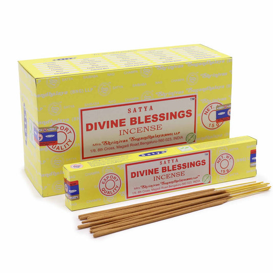 Satya Divine Blessing Räucherstäbchen - Handgerollte Premium-Duftstäbchen