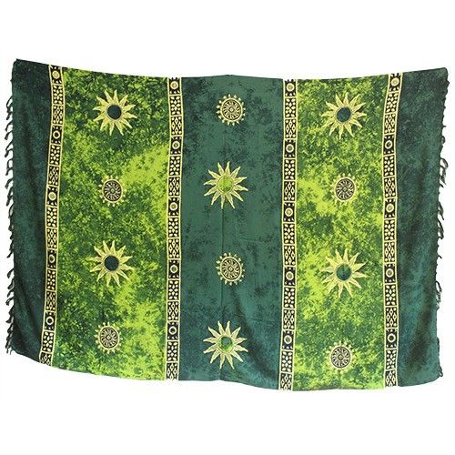 Sarong-Set mit keltischen Sonnenmotiven – 4 Stück in leuchtenden Farben