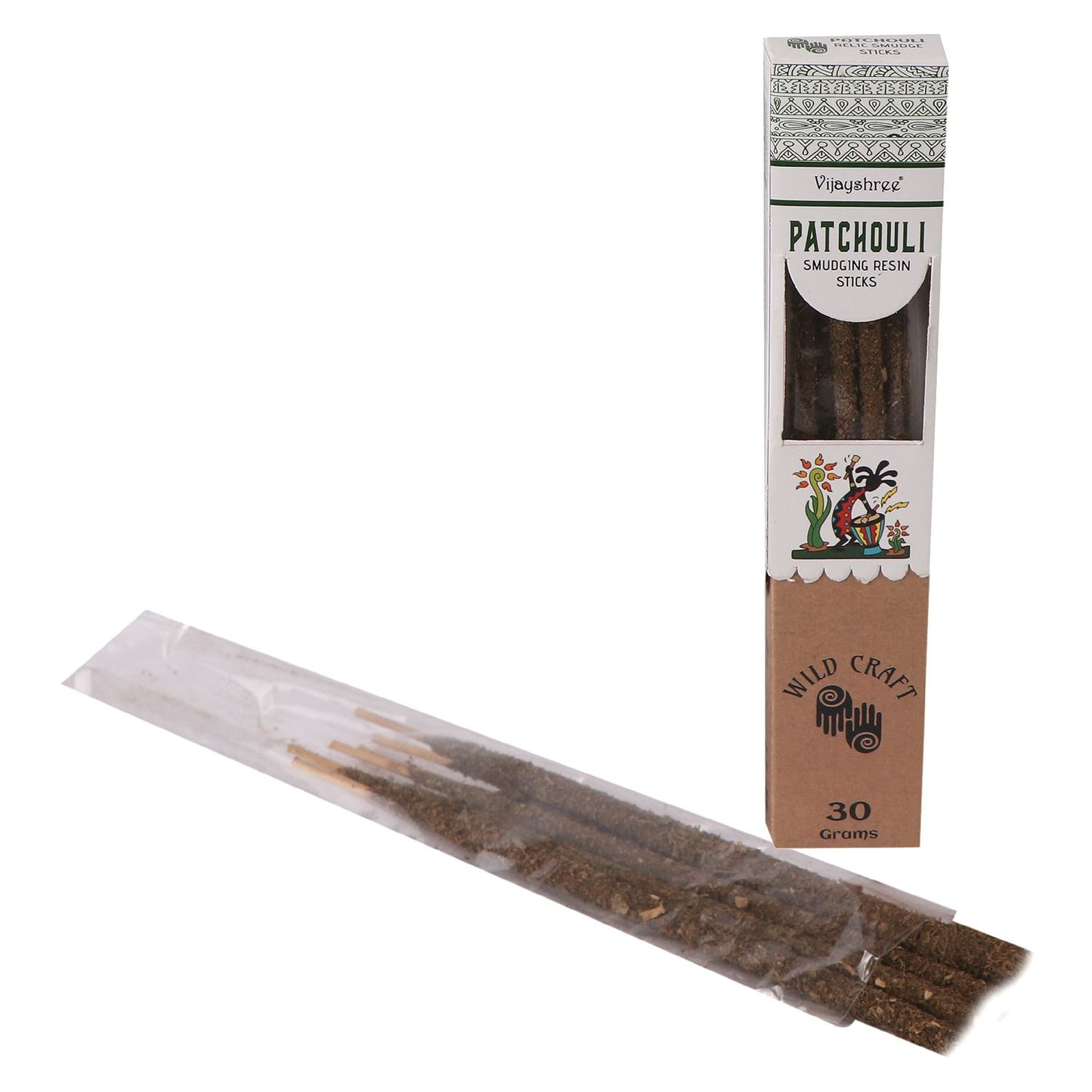 Räucherstäbchen aus reinem Patchouli-Harz - 6 Stück im Set (30g)
