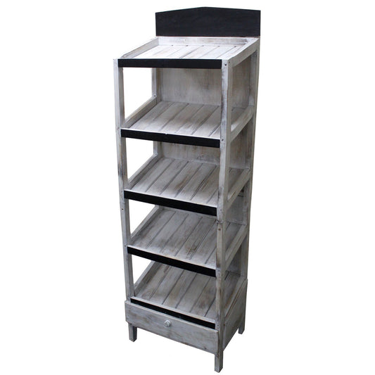 Zenith Badebomben-Regal in Naturweiß | Stilvolle Präsentation aus Albesia-Holz