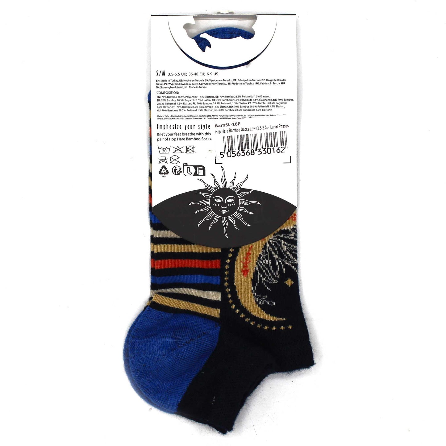 Bambus Sneakersocken Mondphasen - Größe 41-46