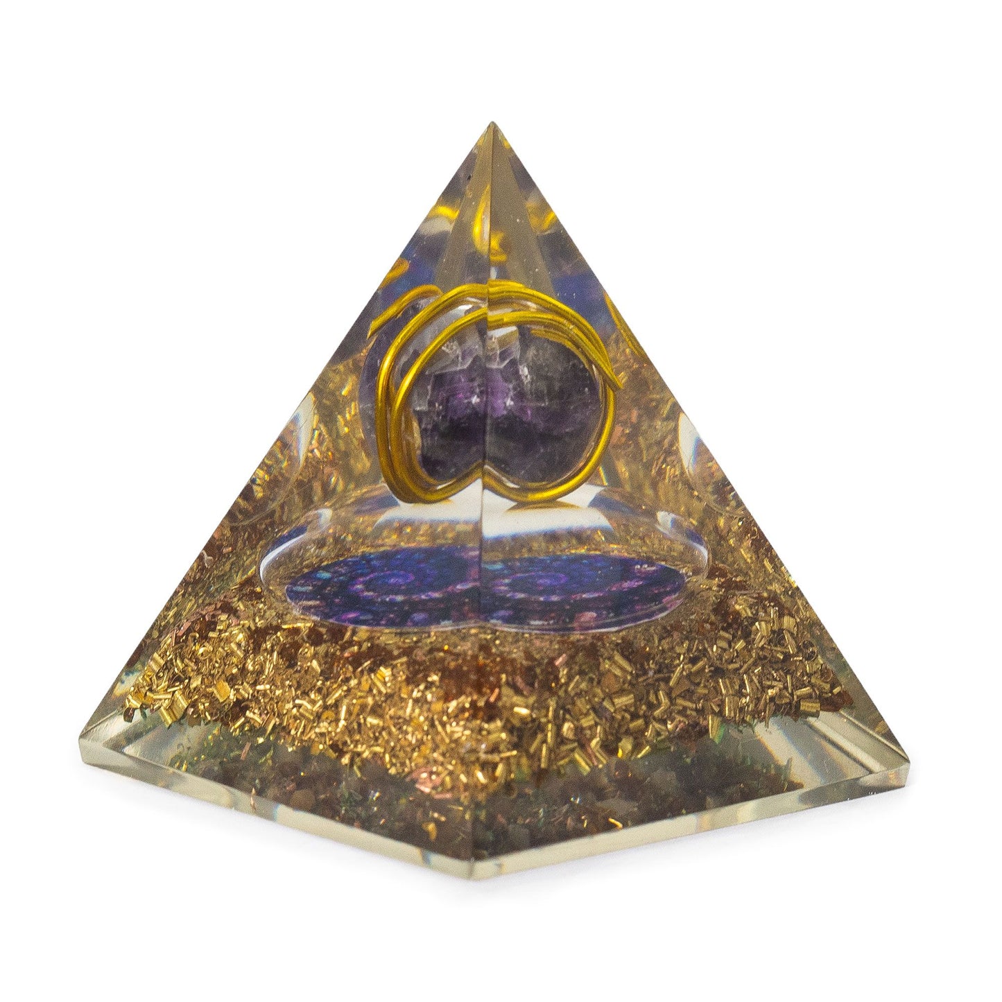 Orgonit-Pyramide 'Harmonie' mit Amethyst und Kupfer – Handgefertigt