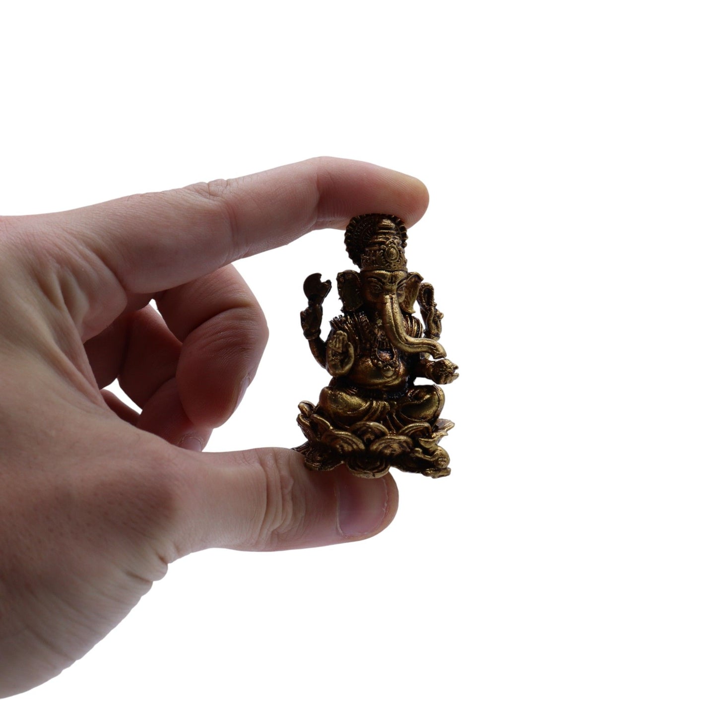 Handgefertigte Ganesha Miniaturstatue aus Messing – Symbol für Weisheit