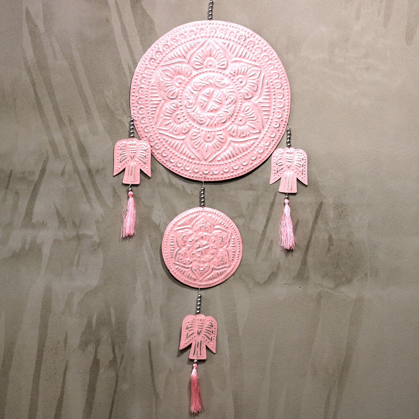 Bali Wandmobile 'Engel' – Handgefertigtes Aluminium mit Perlen in Pastell