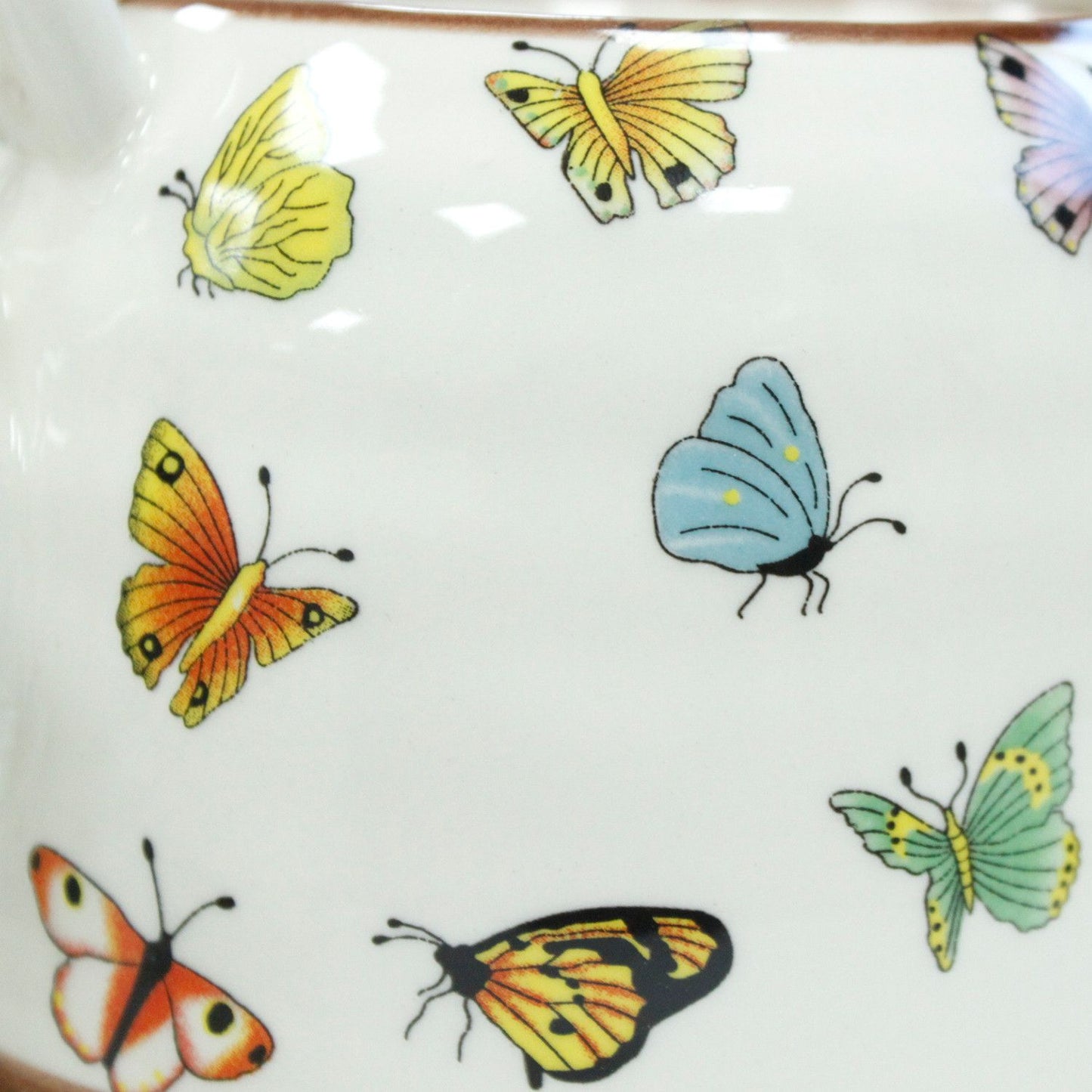 Keramik-Teekanne 'Butterflies' mit 6 Tassen – Set für losen Tee