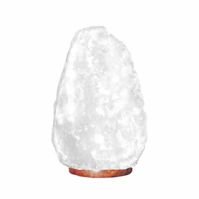 Großformatige Himalaya-Salzlampe (8-10 kg) mit rustikalem Holzsockel