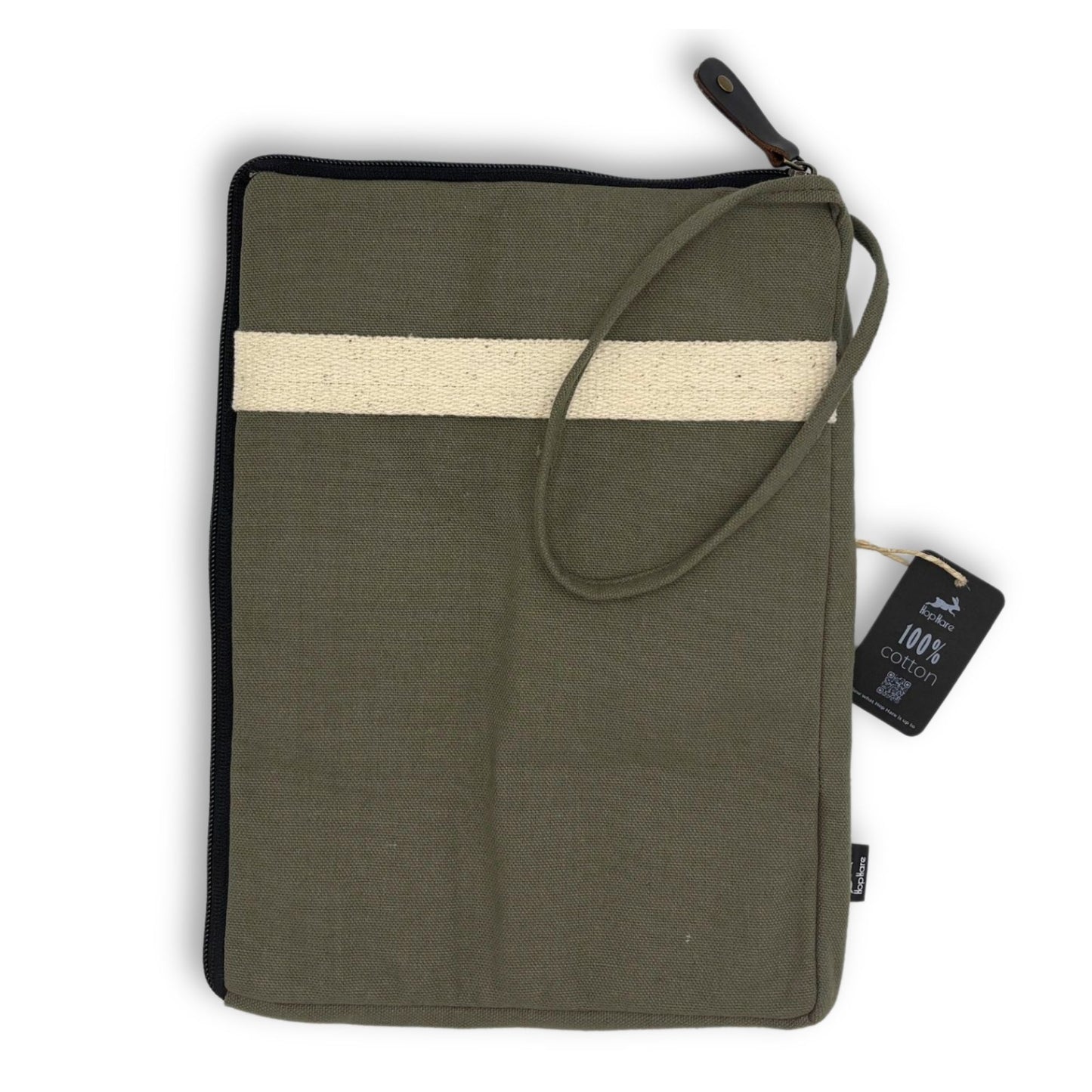 Laptophülle Large in Oliv – Robustes Jute-Etui für Geräte bis 30x40 cm