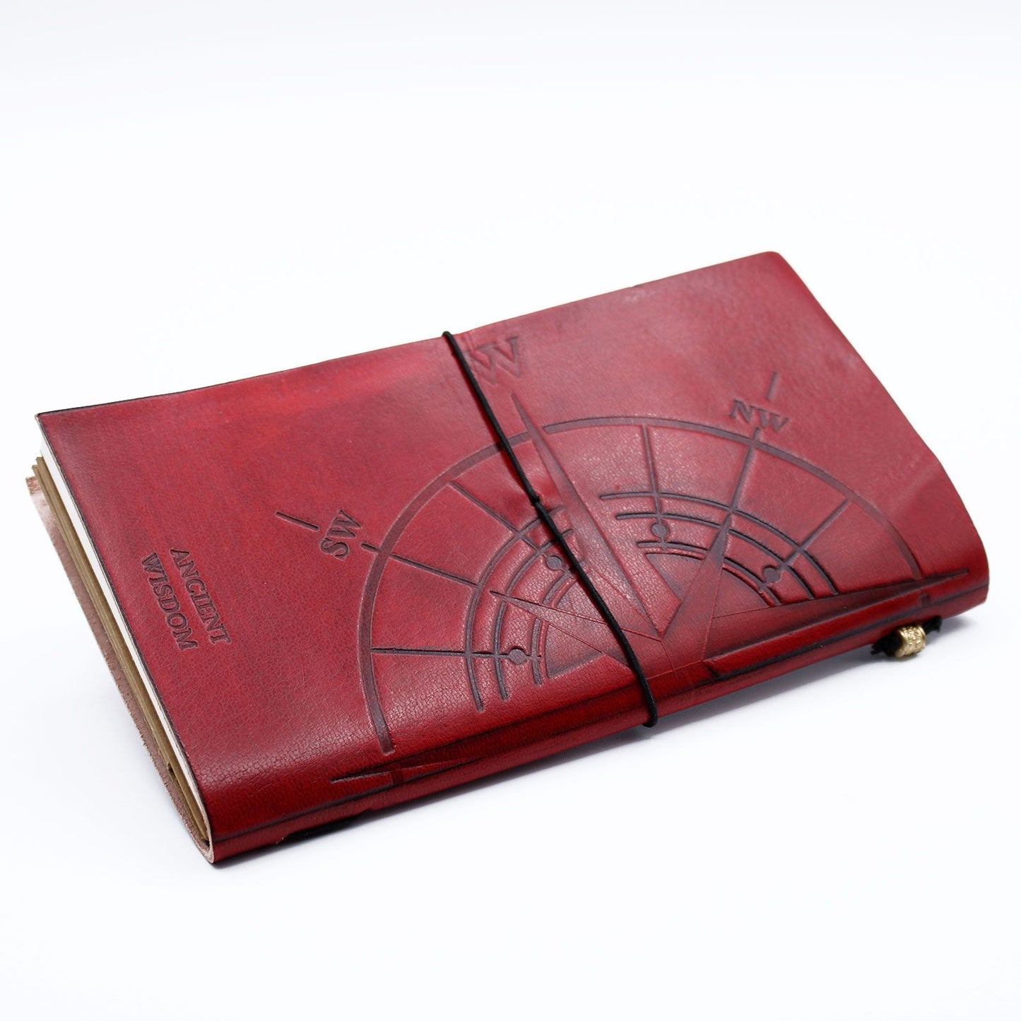 Leder-Notizbuch 'Große Pläne' in Rot – Handgefertigtes Vintage-Journal mit 80 Seiten
