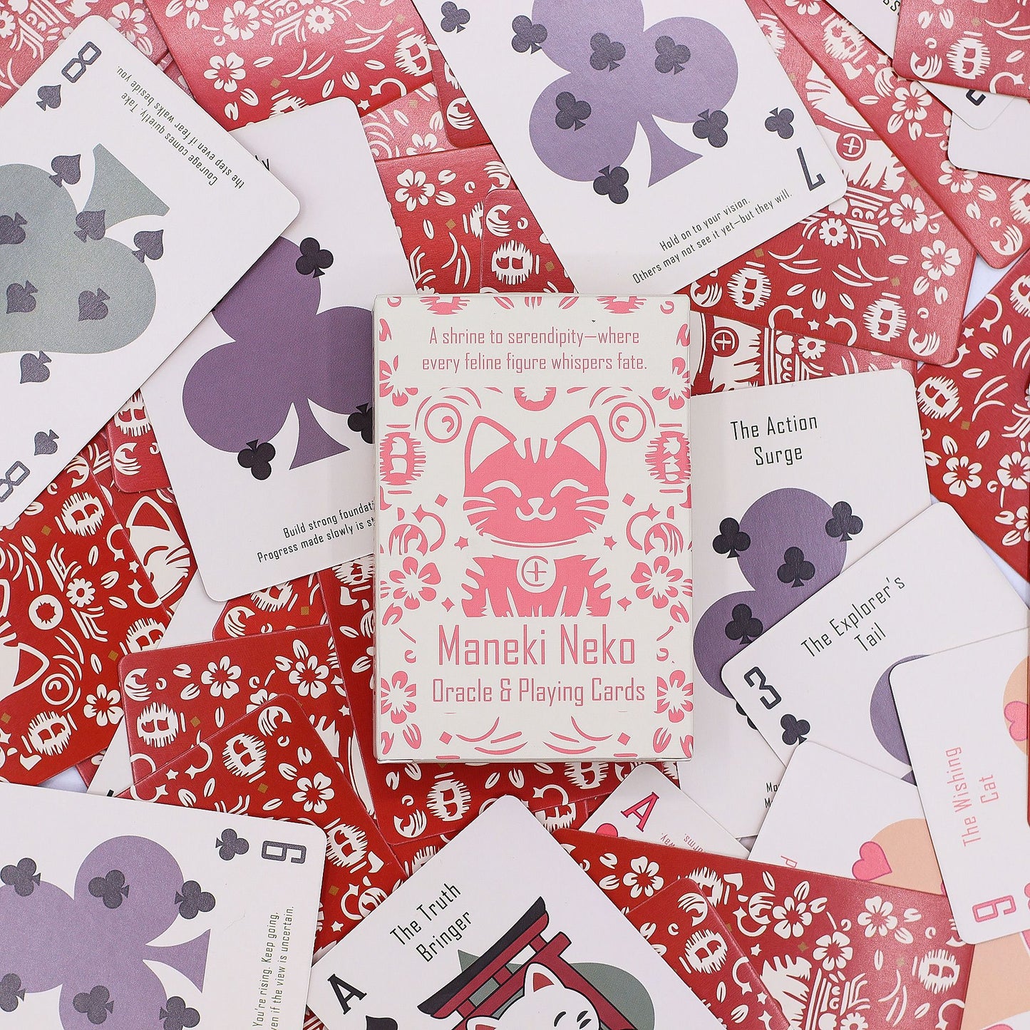 Maneki Neko Orakel- und Spielkarten – 54-teiliges Glückskatzen-Deck