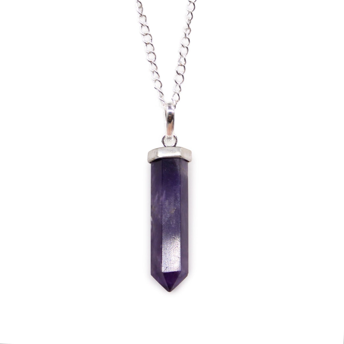 Handgefertigter Amethyst-Spitzenanhänger mit Kette – Zeitlose Eleganz