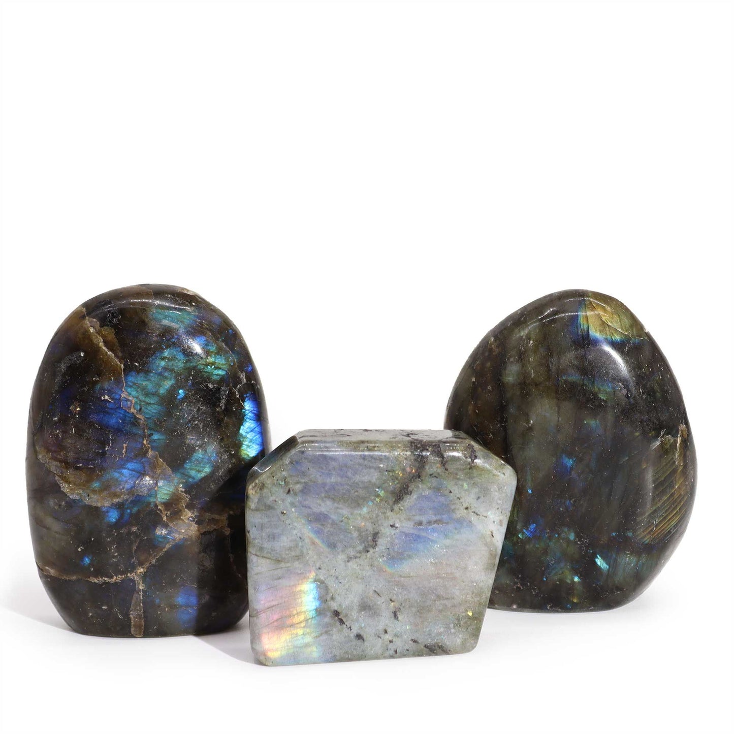 Labradorit Tumba aus Madagaskar, 40-60mm, 80-168g - Polierte Edelsteine für Dekoration & Spiritualität