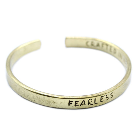 Inspirations-Armband-Set (12 Stück) – Handgraviertes Messing-Armband mit Motivationsbotschaft