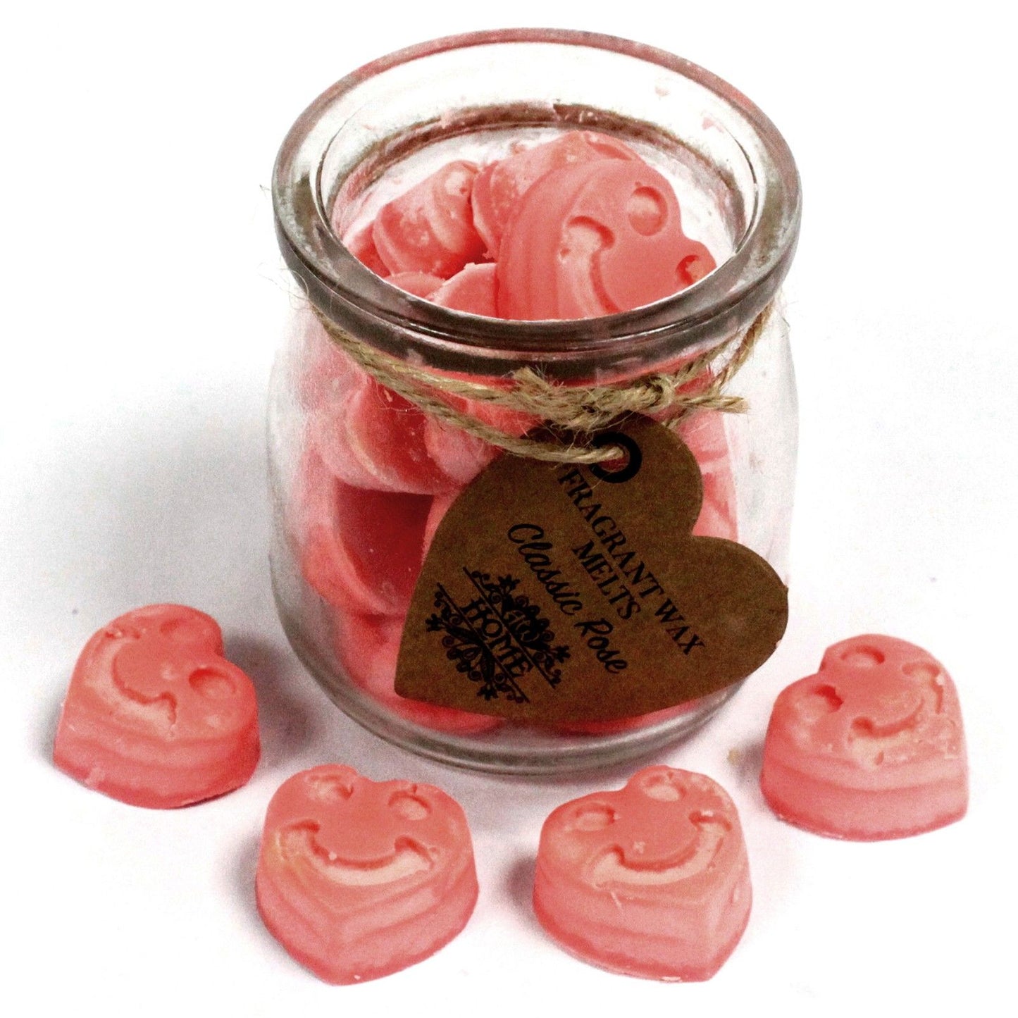 Duftwachs im Glas - Klassische Rose, 16 herzförmige Stücke
