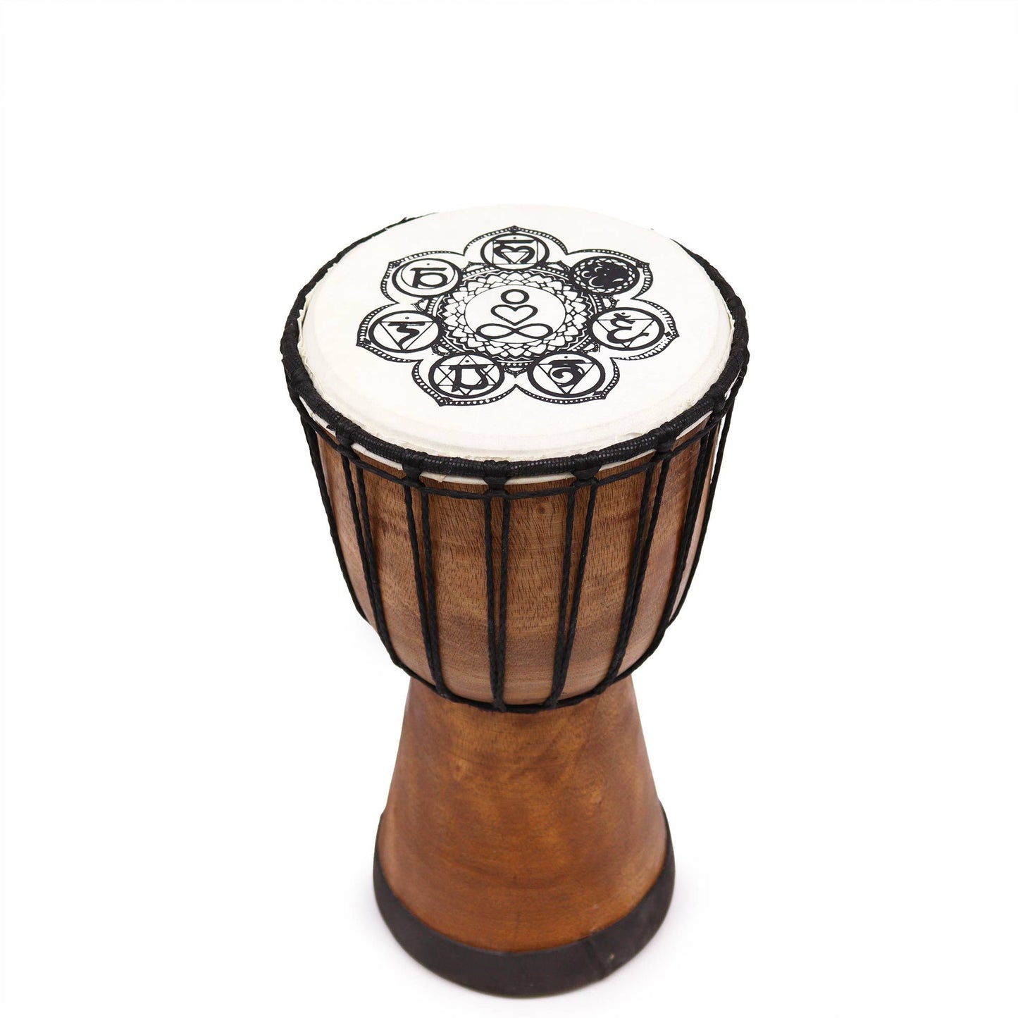 Handgefertigte Djembe-Trommel mit Chakra-Motiv – 30 cm Wide Top