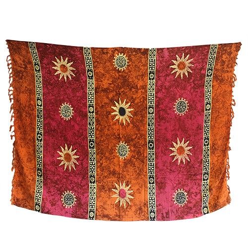 Sarong-Set mit keltischen Sonnenmotiven – 4 Stück in leuchtenden Farben