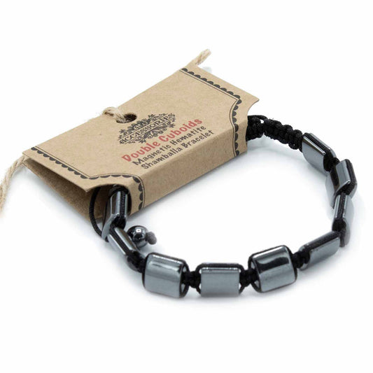 Shamballa Armband aus magnetischem Hämatit mit Doppelwürfel-Perlen