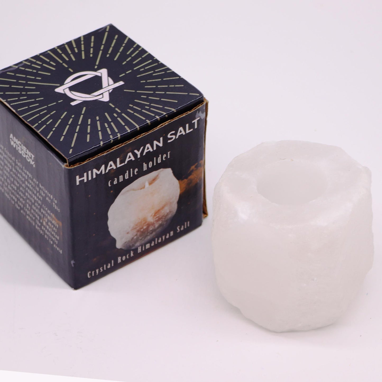Handgefertigter Kerzenhalter aus Himalaya-Salzkristall – Ein Natur-Unikat (600-800g)