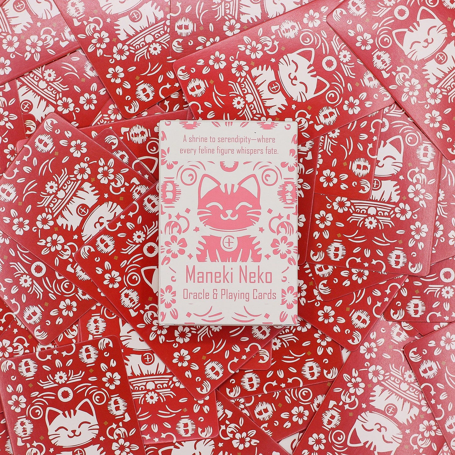 Maneki Neko Orakel- und Spielkarten – 54-teiliges Glückskatzen-Deck