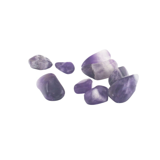Set mit 24 Amethyst-Trommelsteinen - Natürliche Bänderungen