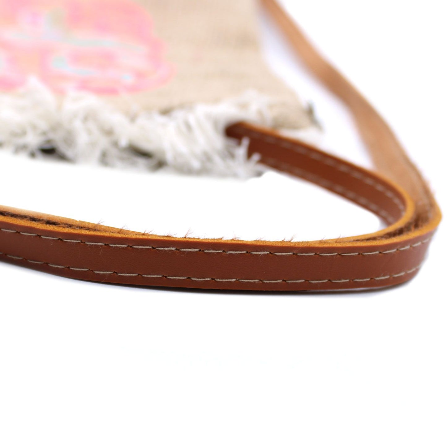 Jute-Tasche 'Hamsa' mit Fransen – Handgesticktes Unikat