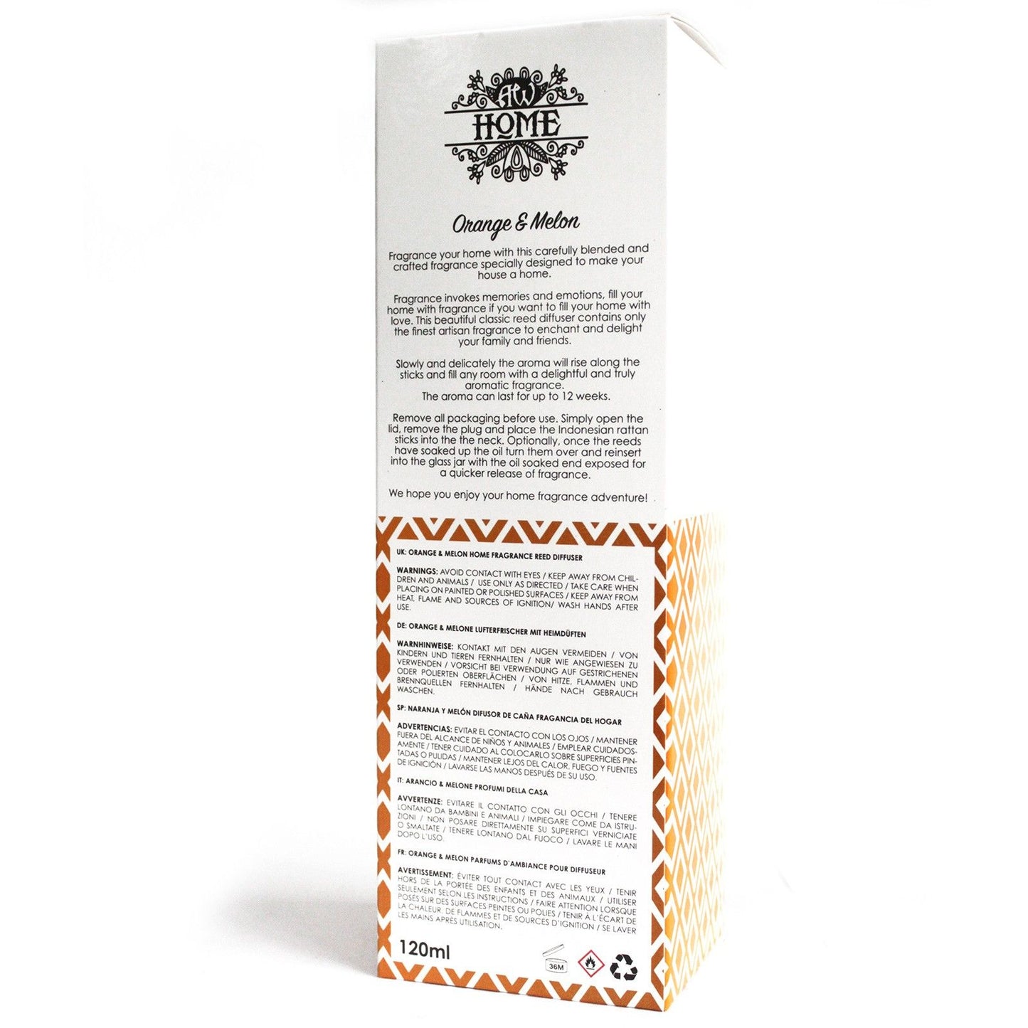 Duftstäbchen Diffusor - Erfrischende Orange & Melone (120ml)