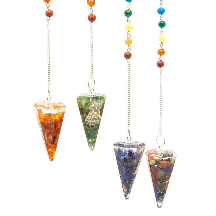 Orgonit Pendel mit Buddha-Motiv – Chakra-Steine & Edelmetalle