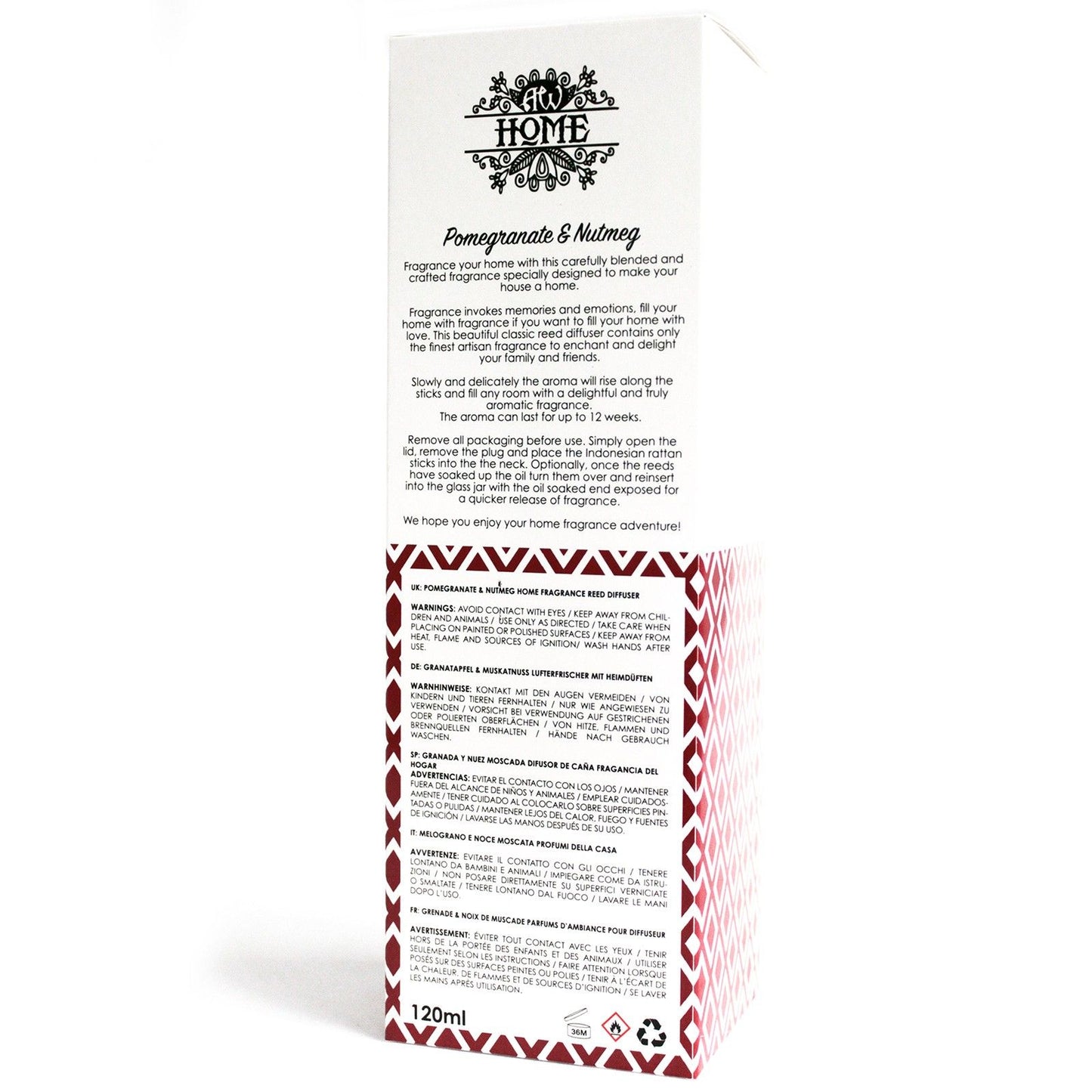 Duftstäbchen Diffusor Granatapfel & Muskat – 120ml Luxus Raumduft