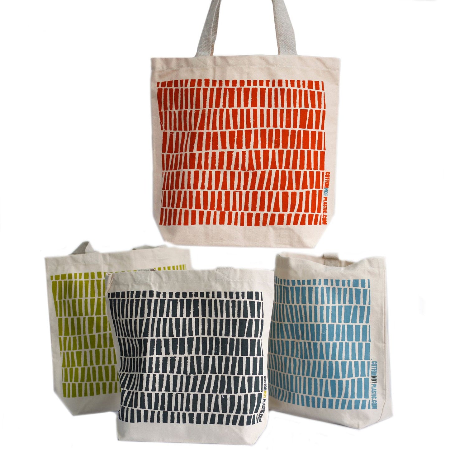 Set mit 4 Baumwolltaschen - Individuelle Vollflächen-Motive