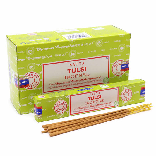 SATYA Tulsi Räucherstäbchen – Heiliges Basilikum für positive Energie