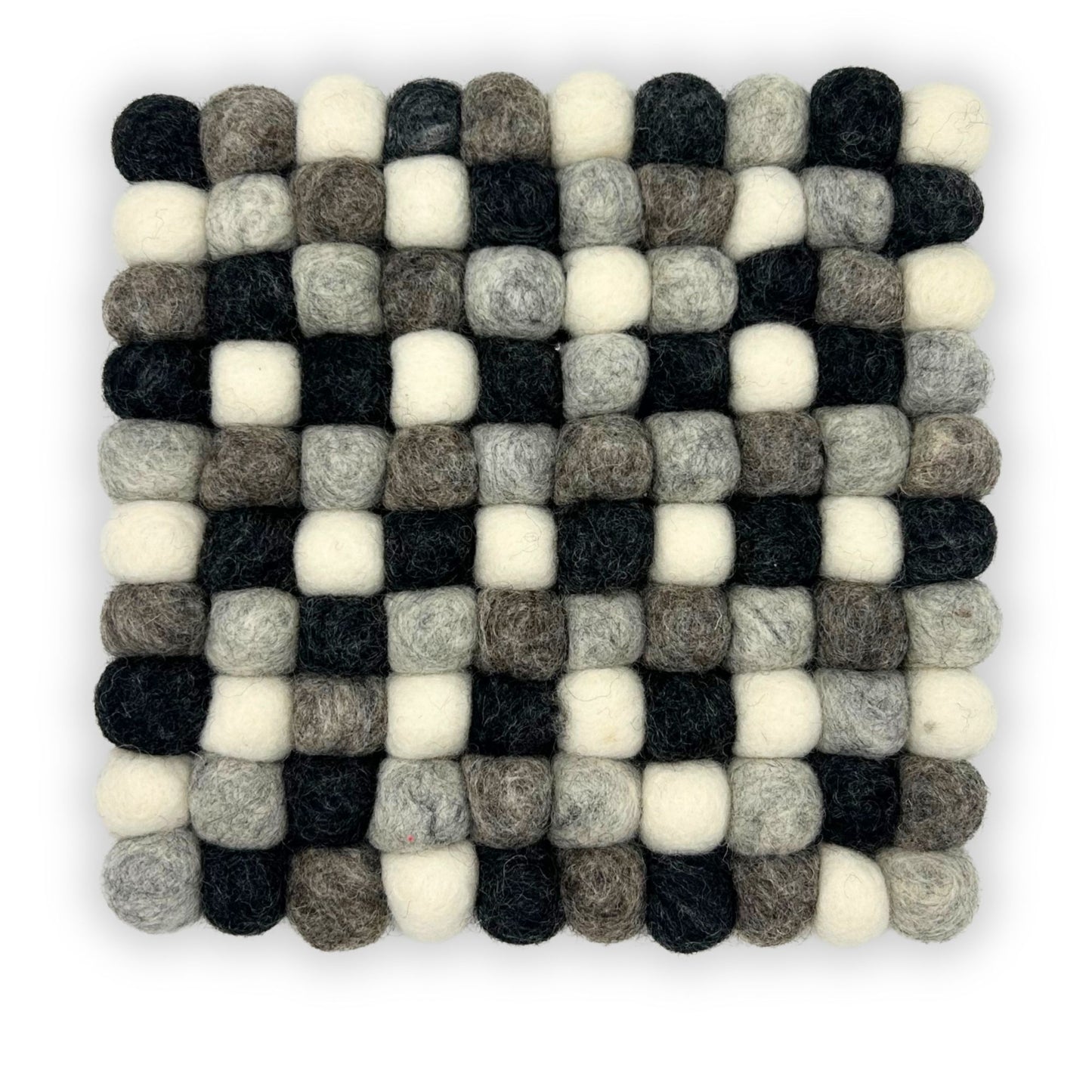 Quadratisches Platzset aus Wollfilz – Grau Melange, 20x20 cm