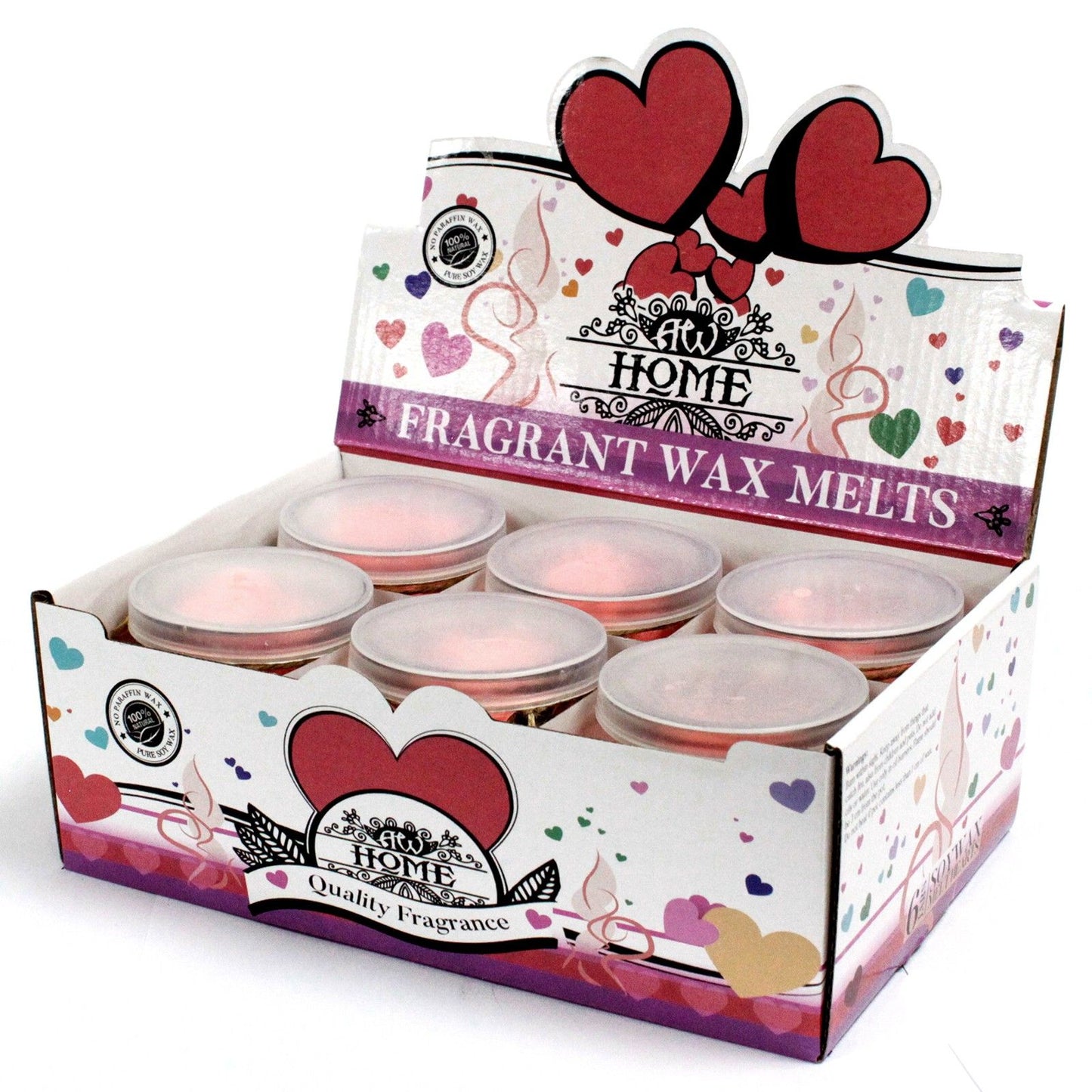 Duftwachs im Glas - Klassische Rose, 16 herzförmige Stücke