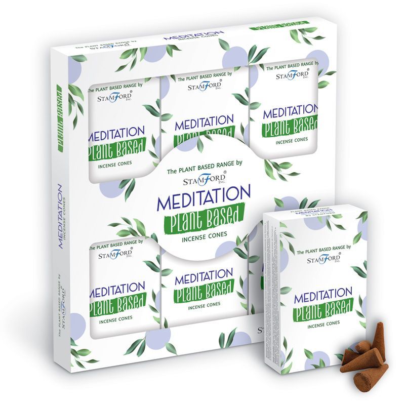 Pflanzenbasierte Räucherkegel für Meditation - 12 Stück, 30 Min. Brenndauer