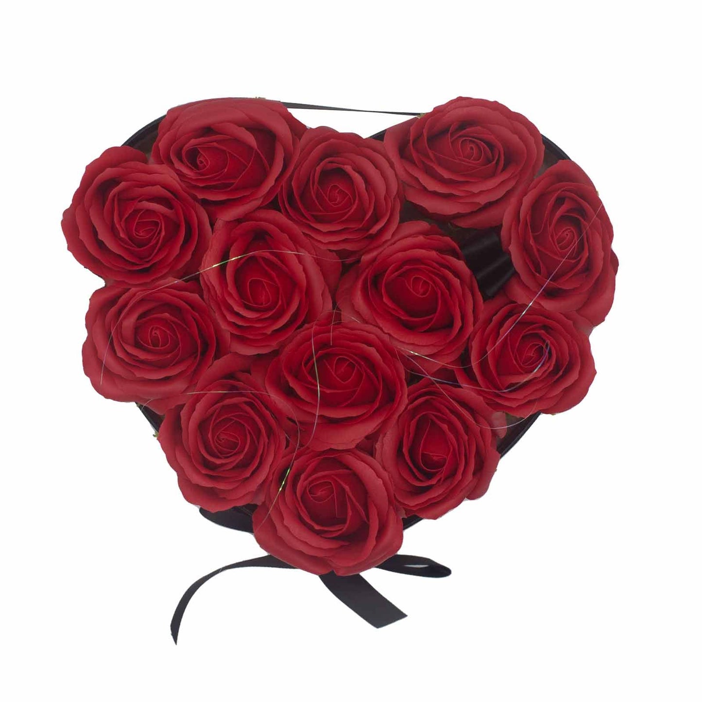 Herz aus 13 roten Seifenrosen – Luxuriöses Bade- und Deko-Arrangement