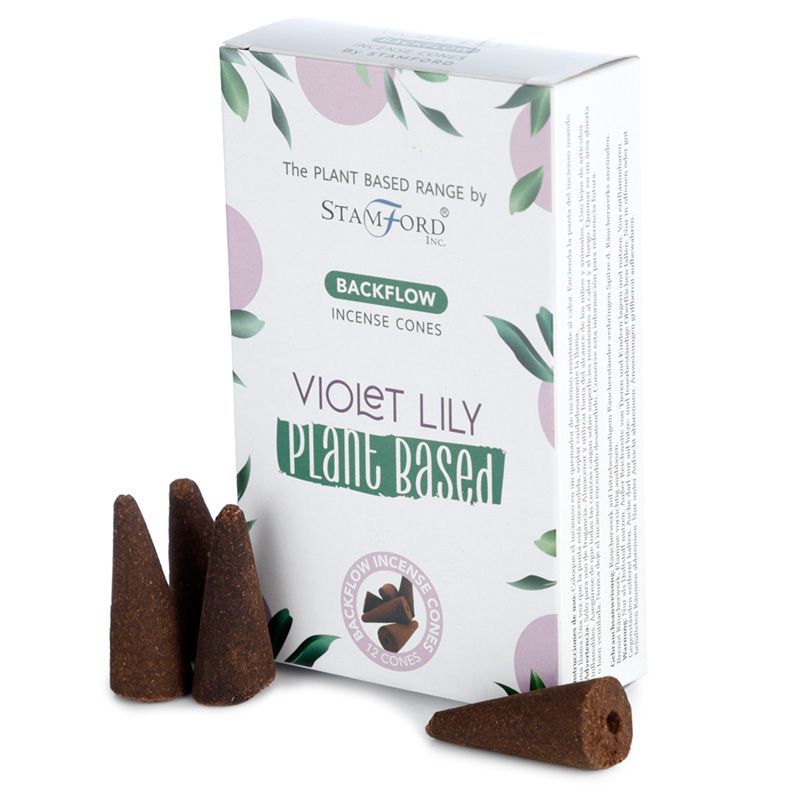 Rückfluss-Räucherkegel 'Violette Lilie' – 12 Stück, pflanzlich & vegan