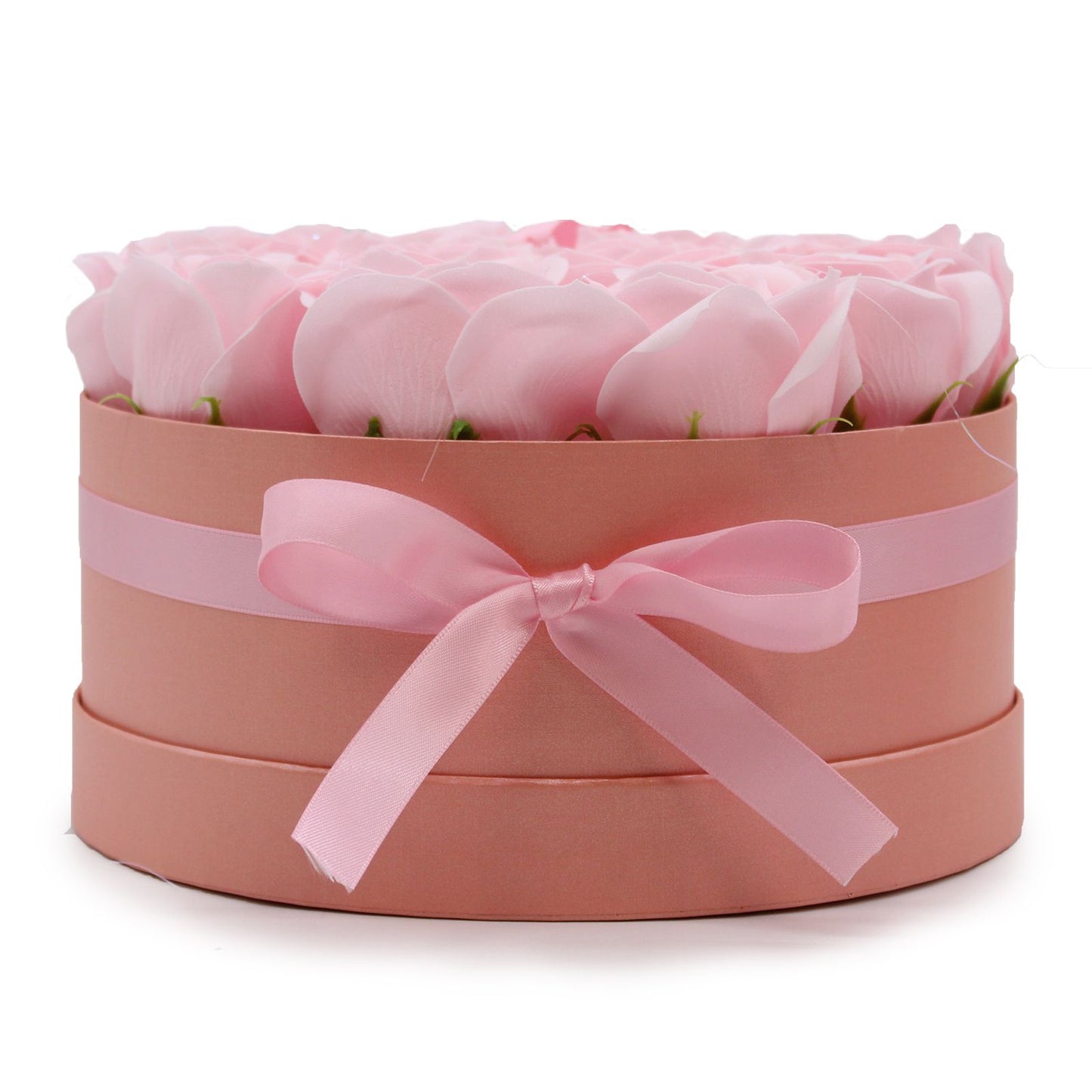 Luxus Seifenrosen-Strauß mit 14 rosa Rosen – Wiederverwendbare Geschenkbox