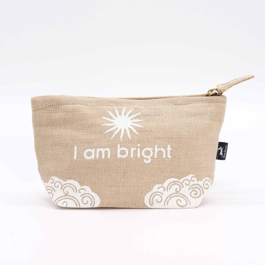 Hop Hare Pouch 'I Am Bright' – Motivationsbeutel aus Juco