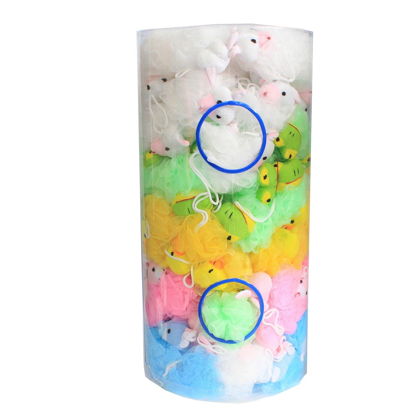 Animal Scrunchies Duschschwamm-Set – 5 Stück im Präsentationsrohr