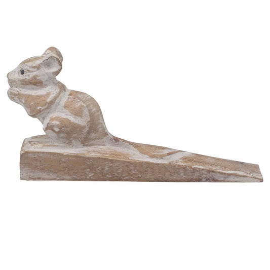 Handgeschnitzte Türstopper-Figur 'Träumer' aus Jempines-Holz