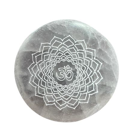 Selenit Chakra-Set: 7 handgeschnitzte Ladeplatten für Energie & Harmonie