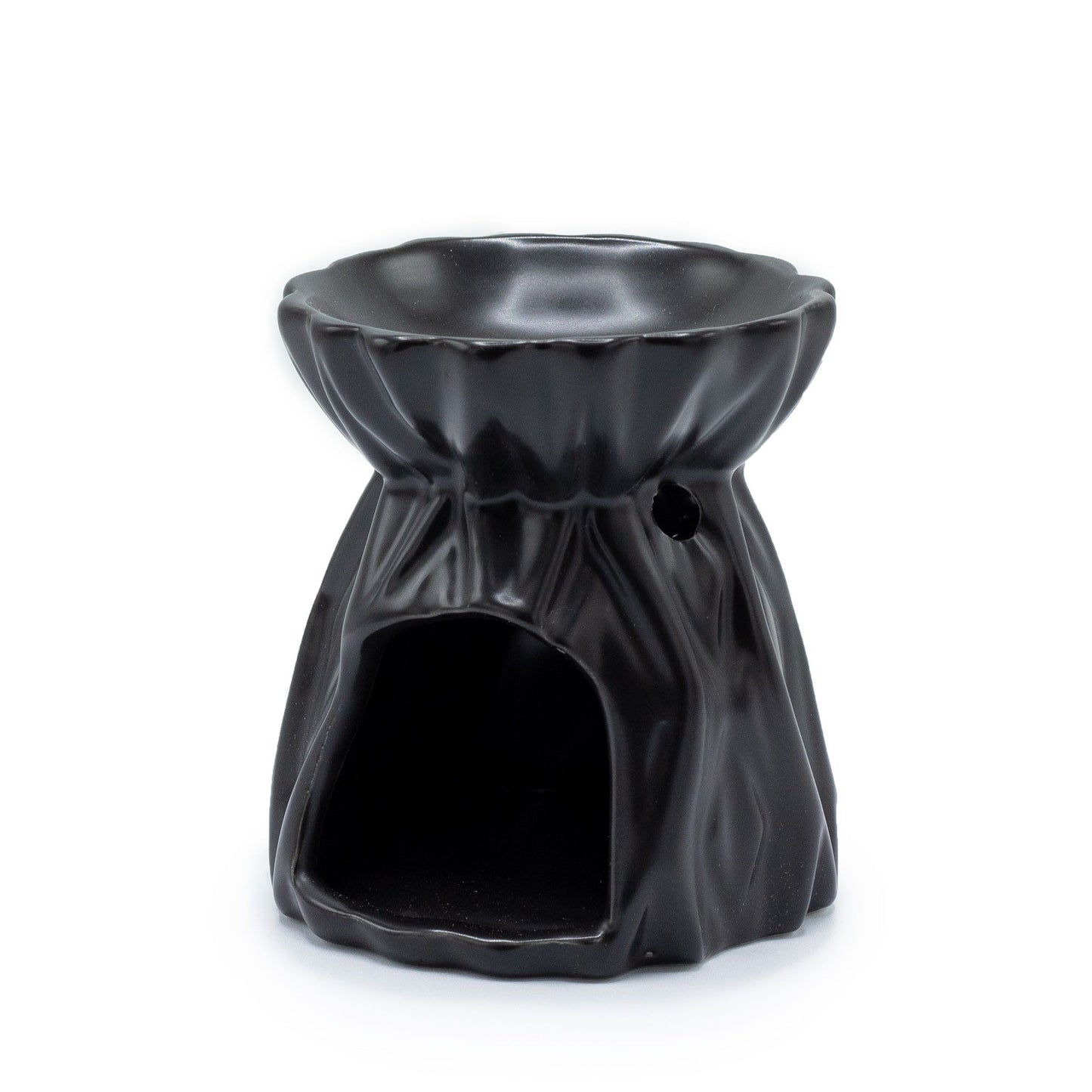 Geometrische Duftlampe Schwarz - Keramikbrenner mit modernem Design