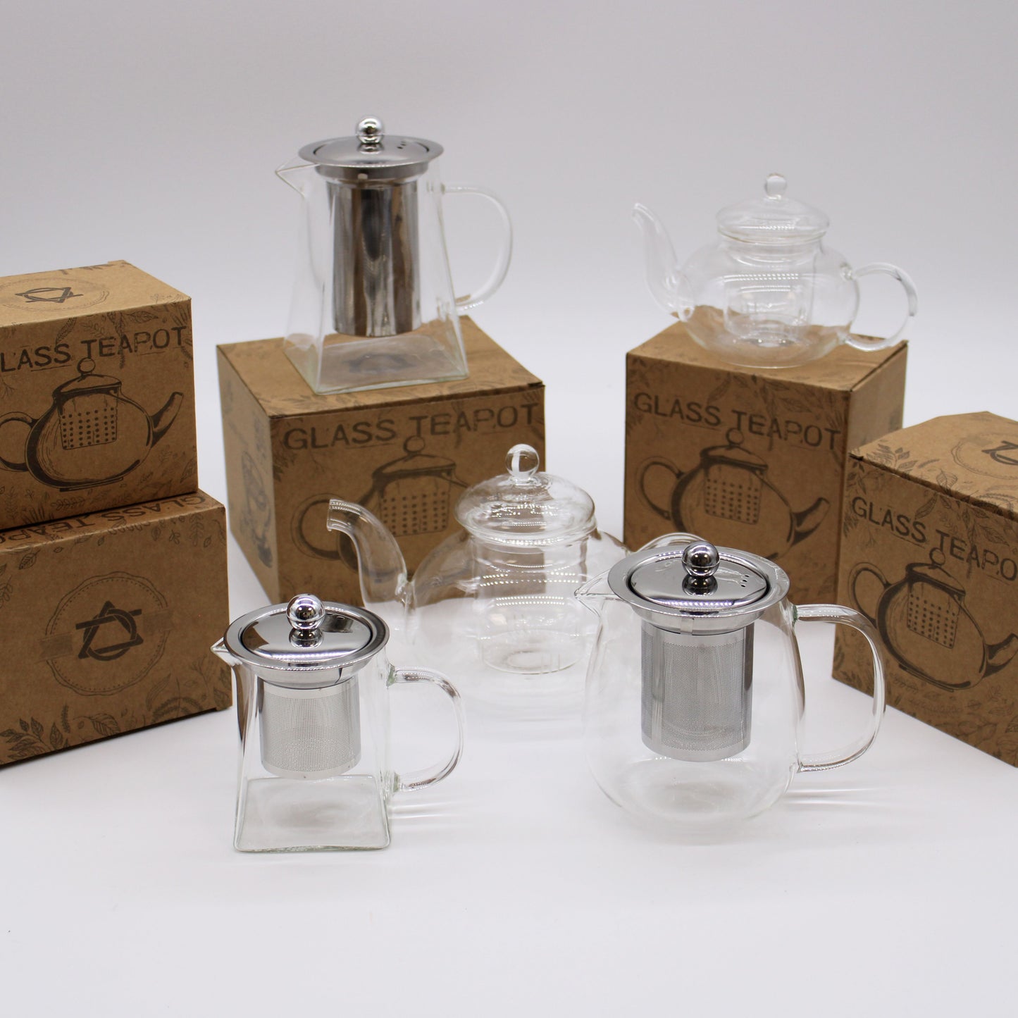 Glas-Teekanne mit Sieb 'Perlenrund' – 800ml für puren Teegenuss