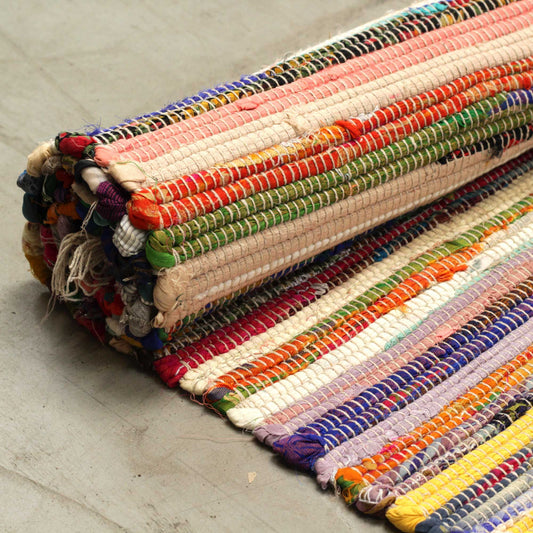 Room Rag Rug - Baumwollteppich 150x200 cm in lebendigen Farbmix