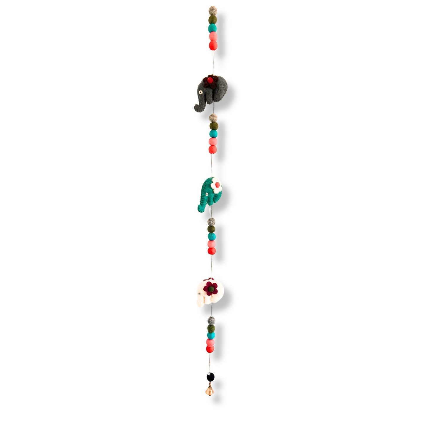 Fröhliche Elefantenparade - Handgefertigter Filz-Wandschmuck